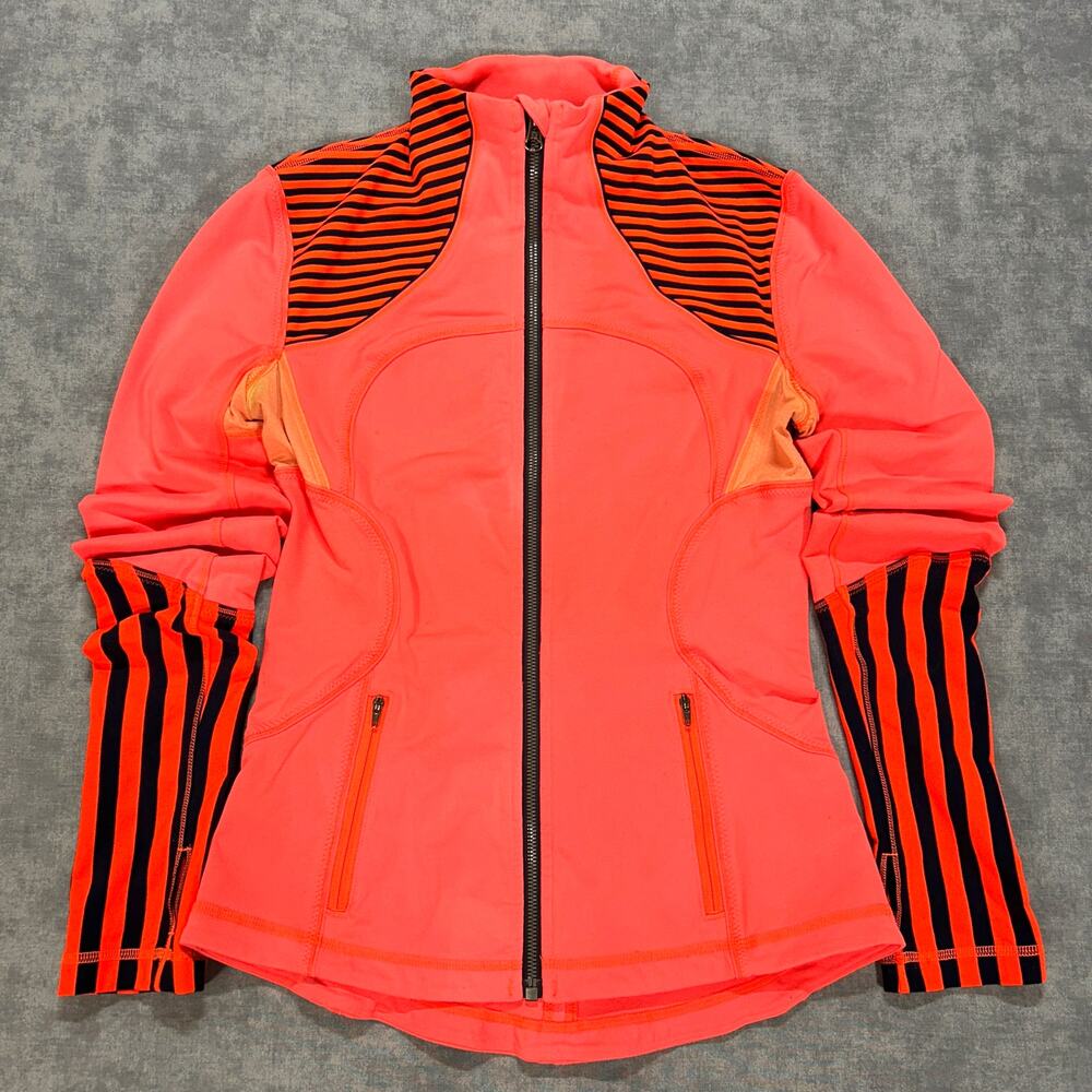 Lululemon Forme Jacket Classic Stripe Light Flare Inkwell Womens 6 Yoga Stretch